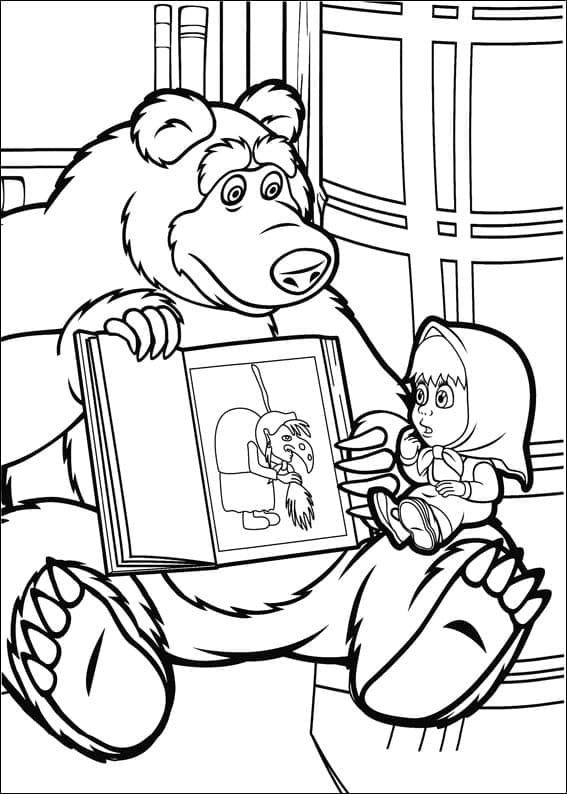 Masha Et Michka Gratuit Pour les Enfants coloring page