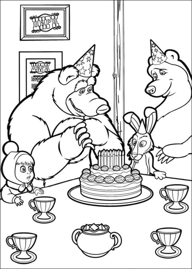 Masha Et Michka Gratuit coloring page