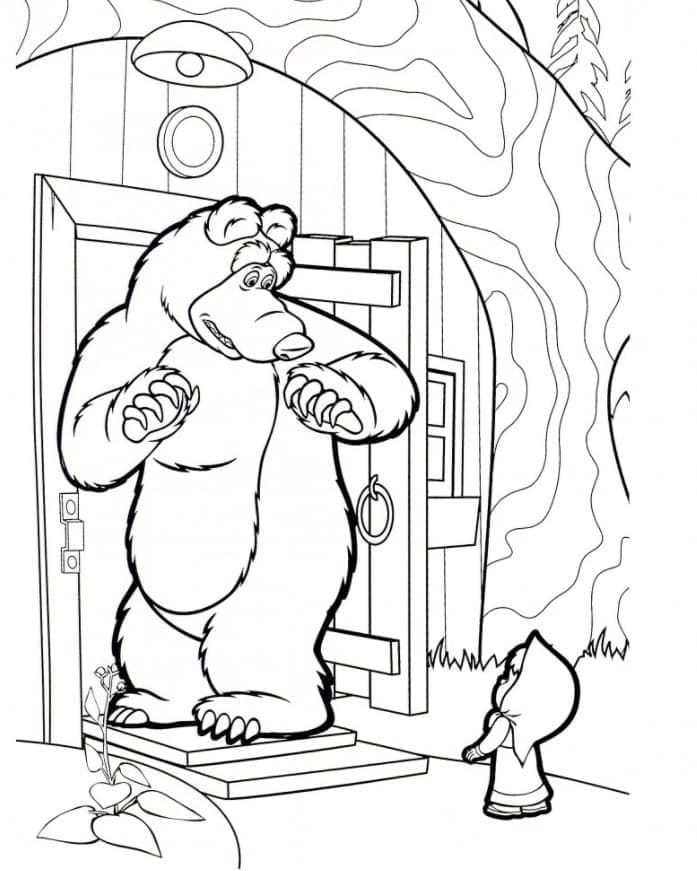 Masha Et Michka Imprimable coloring page