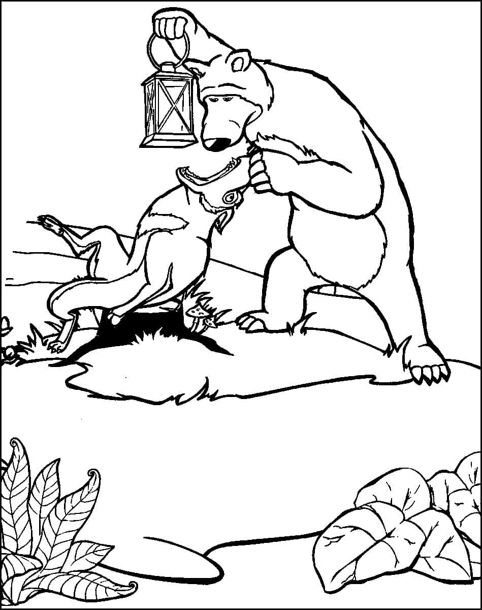 Masha Et Michka Pour les Enfants de 6 An coloring page