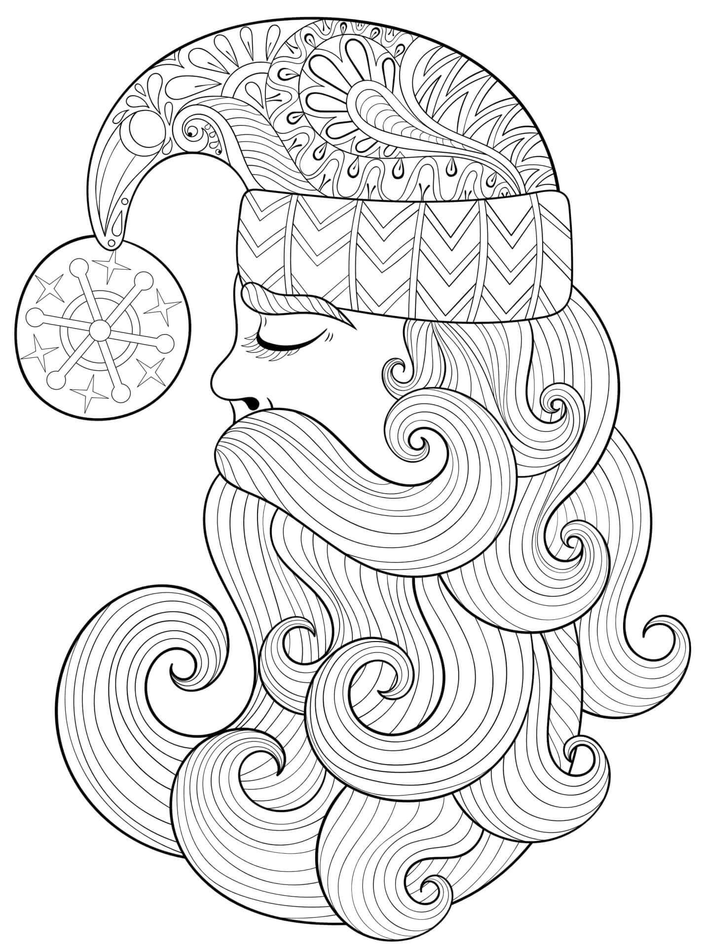 Père Noël Adulte coloring page