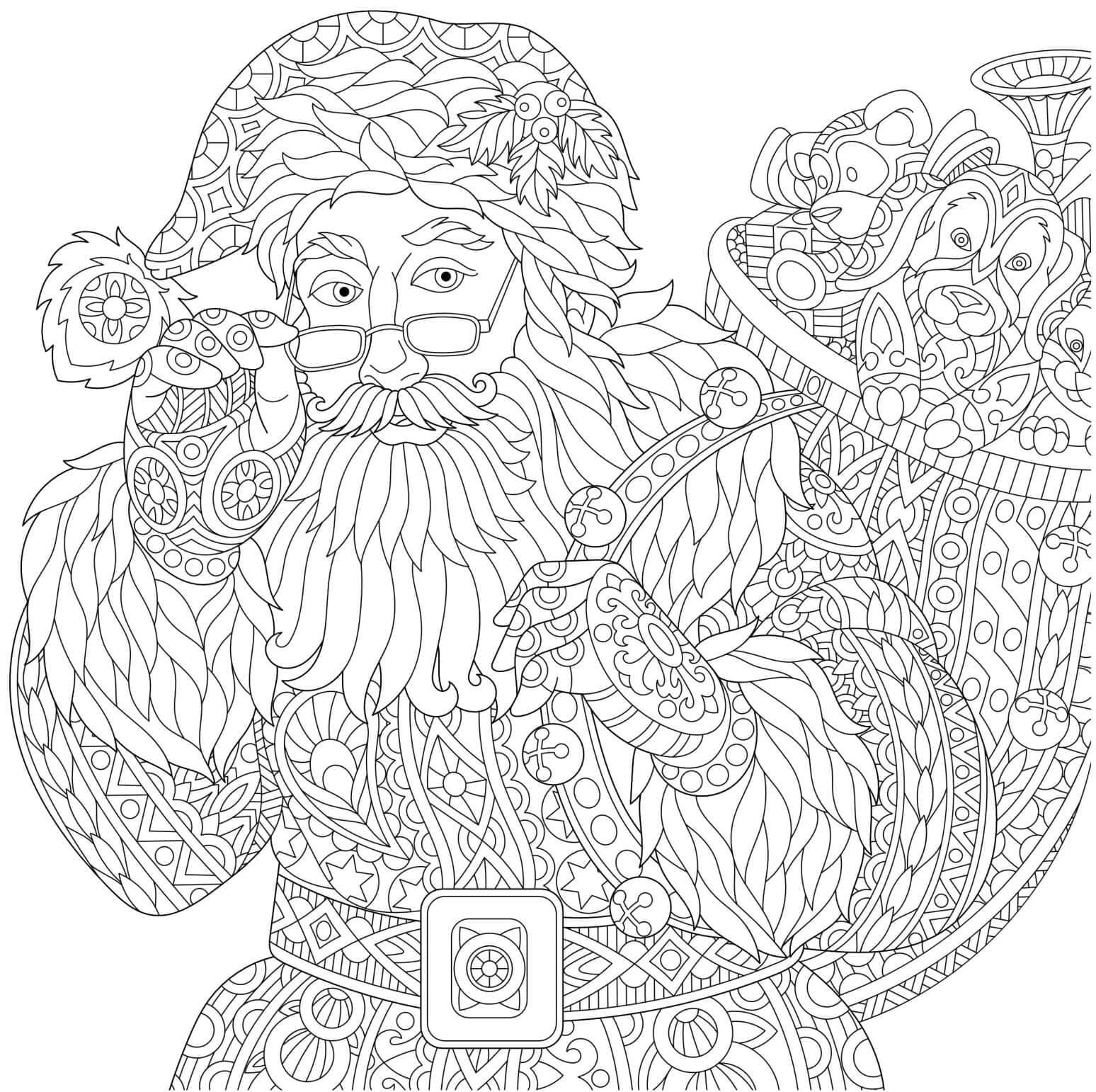 Père Noël Adultes coloring page