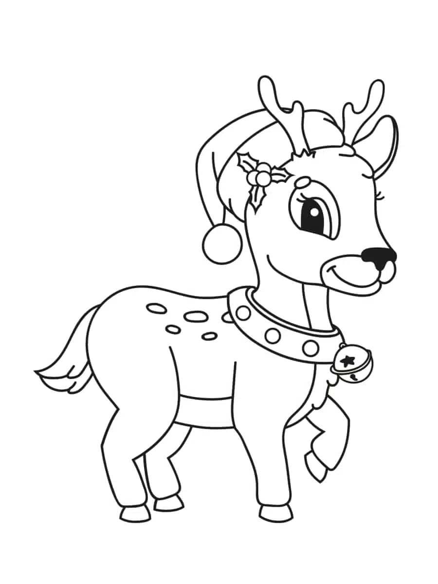 Coloriage Renne de Noel