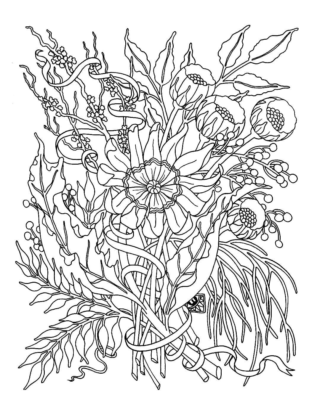 Photo de Fleur Adulte coloring page