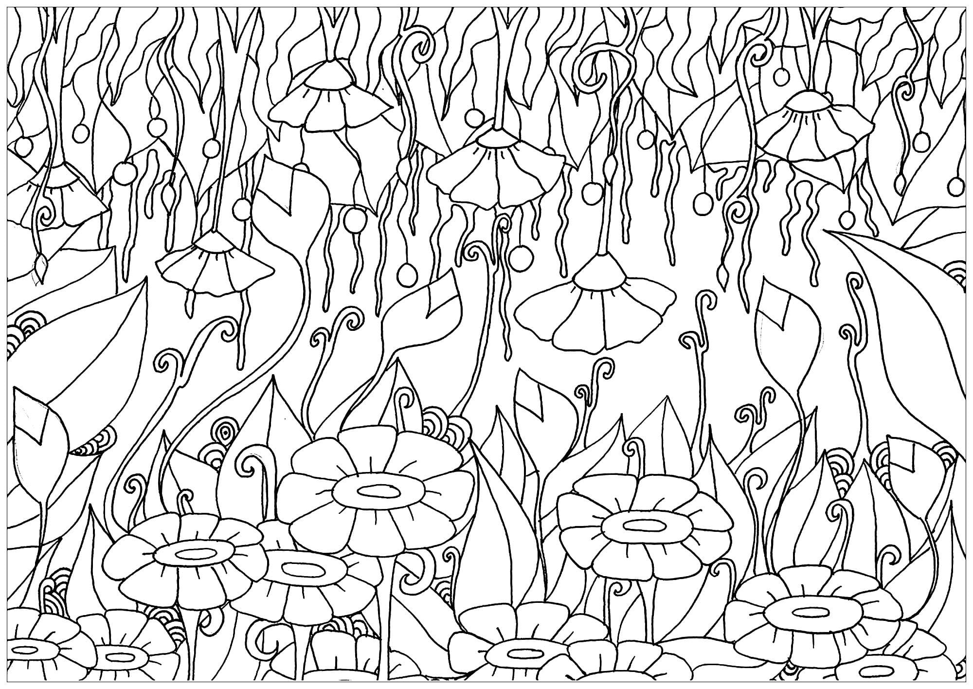 Coloriage Photo de Fleurs Adultes