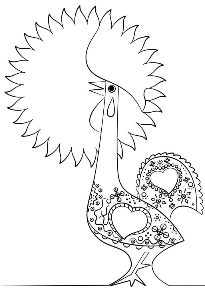 Portugal Coq de Barcelos coloring page