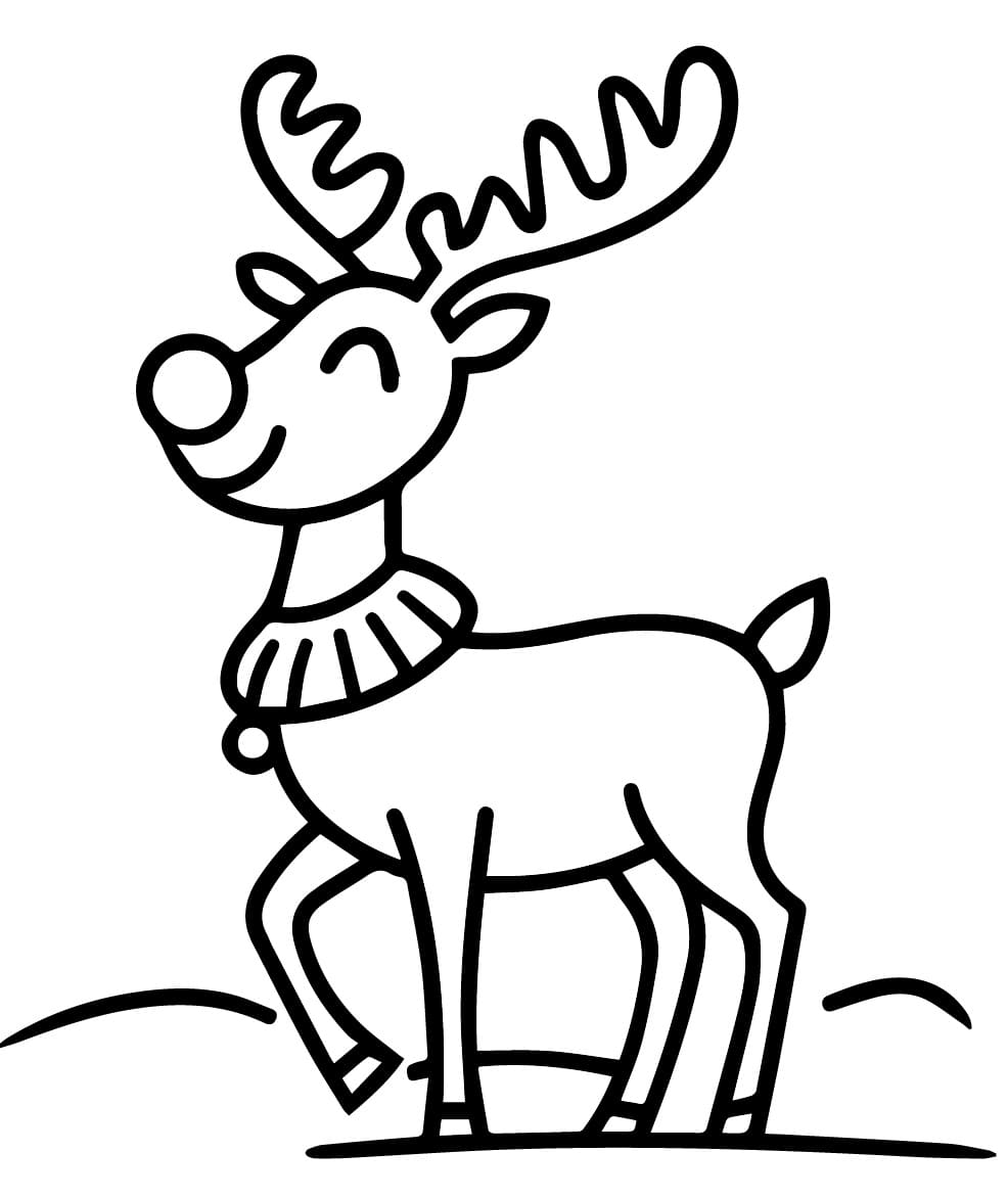 Renne de Noël Facile à Réaliser coloring page