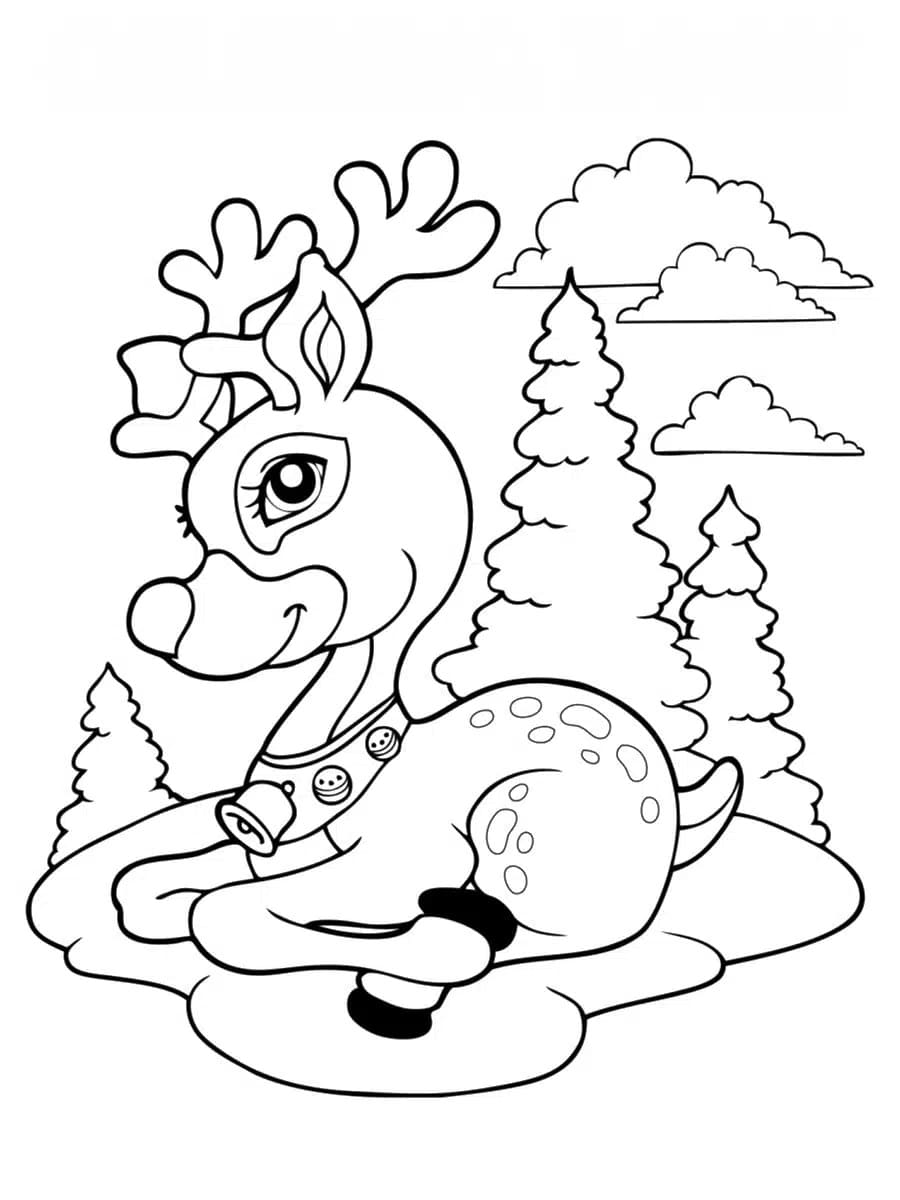 Renne de Noël Glamour coloring page