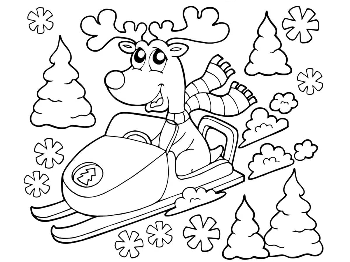 Renne de Noël Hilarant coloring page