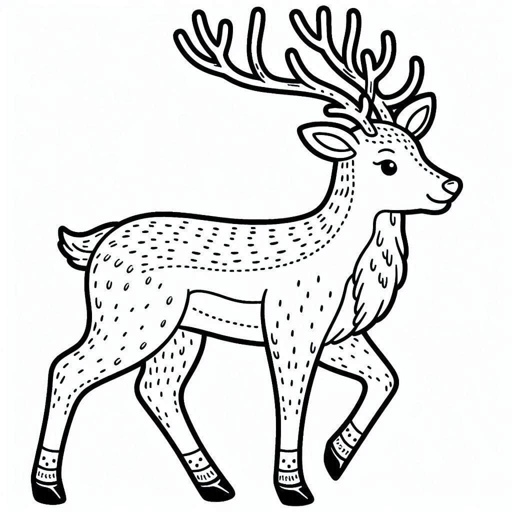 Renne de Noël Mignon coloring page