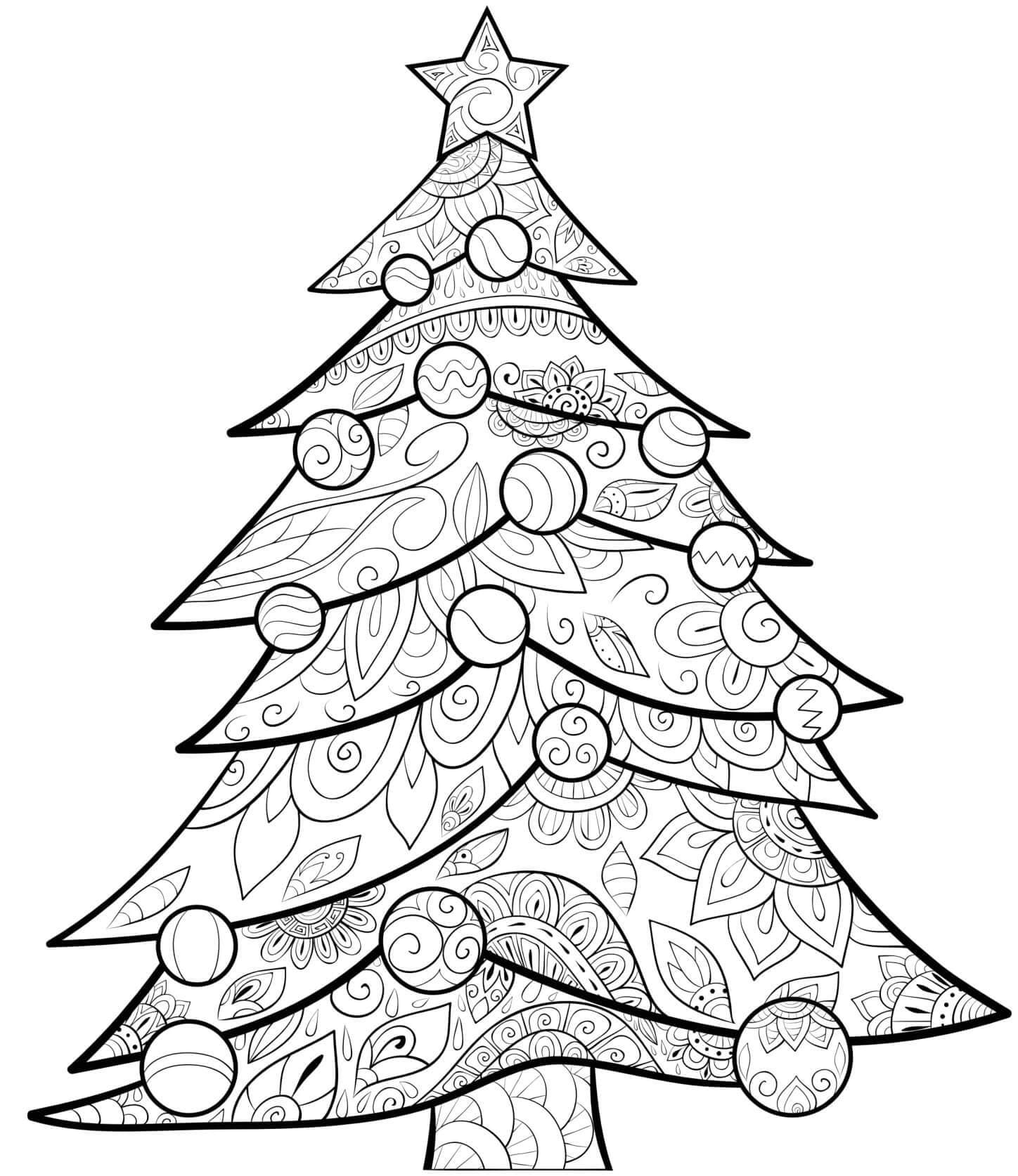 Coloriage Sapin de Noël Adulte