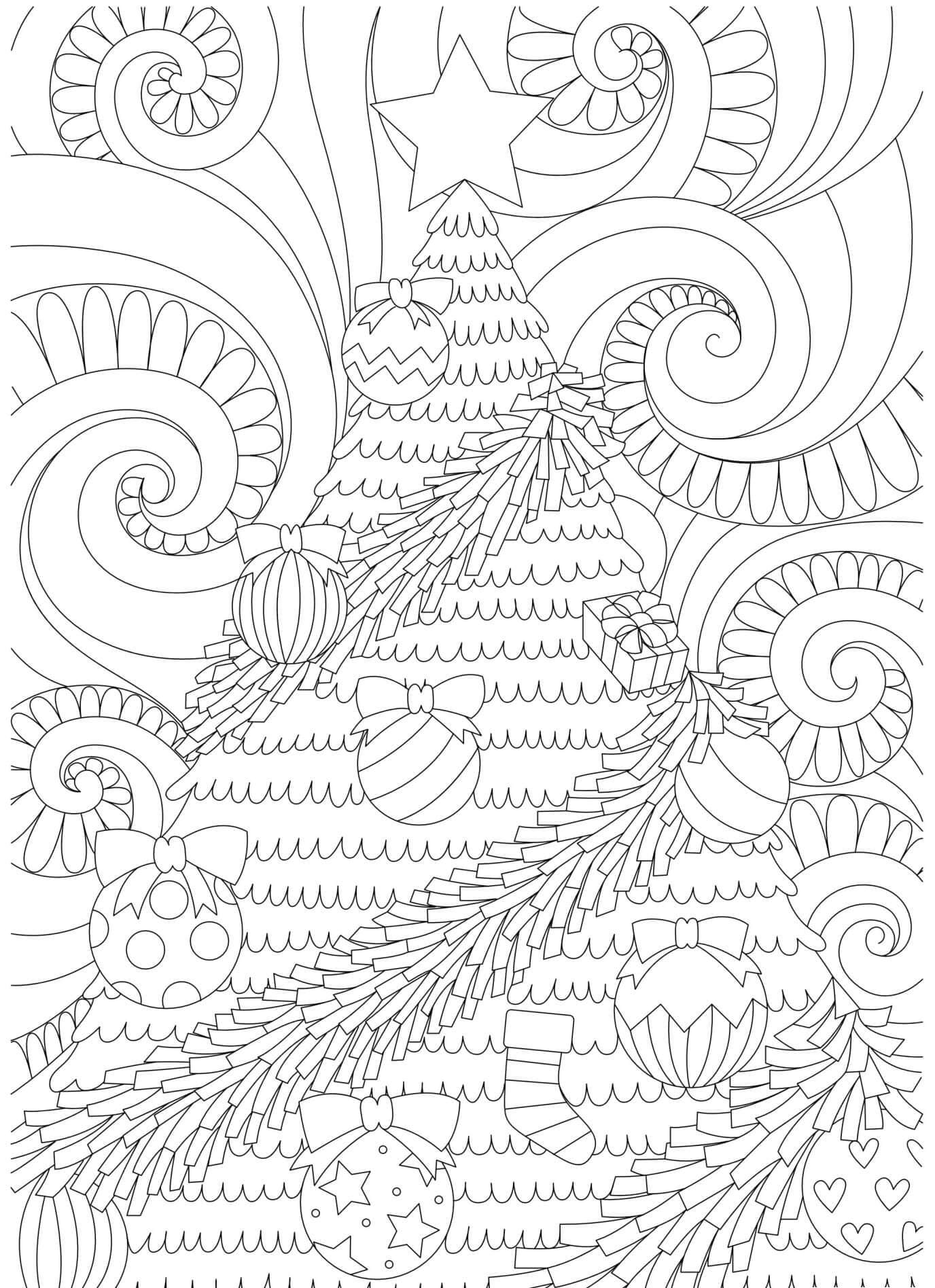 Sapin de Noël pour Adultes coloring page