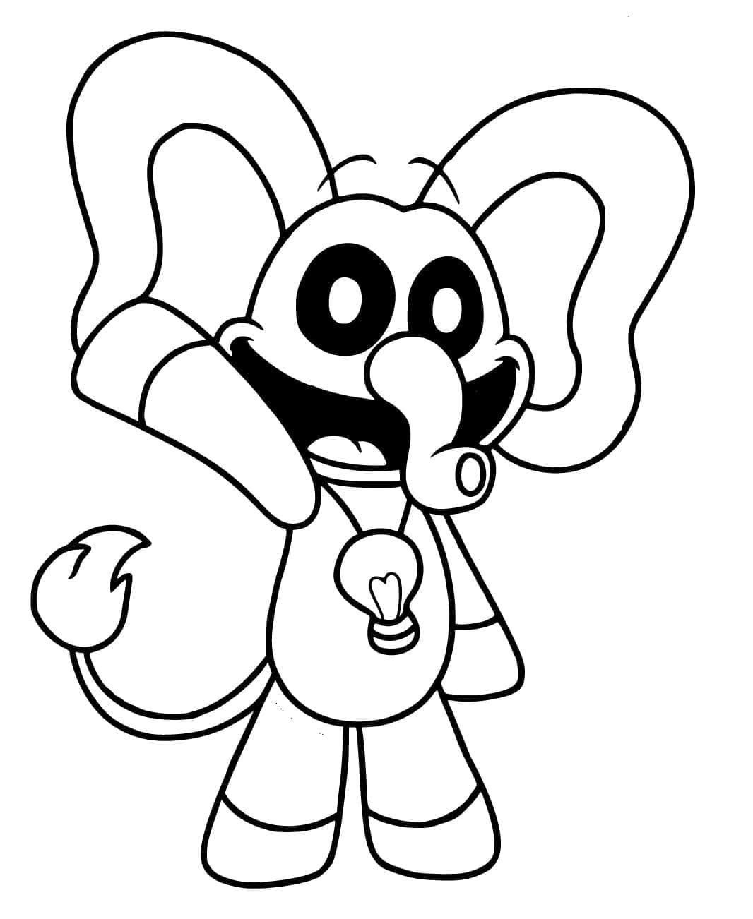 Smiling Critters Poppy Playtime Bubba Bubbaphant coloring page