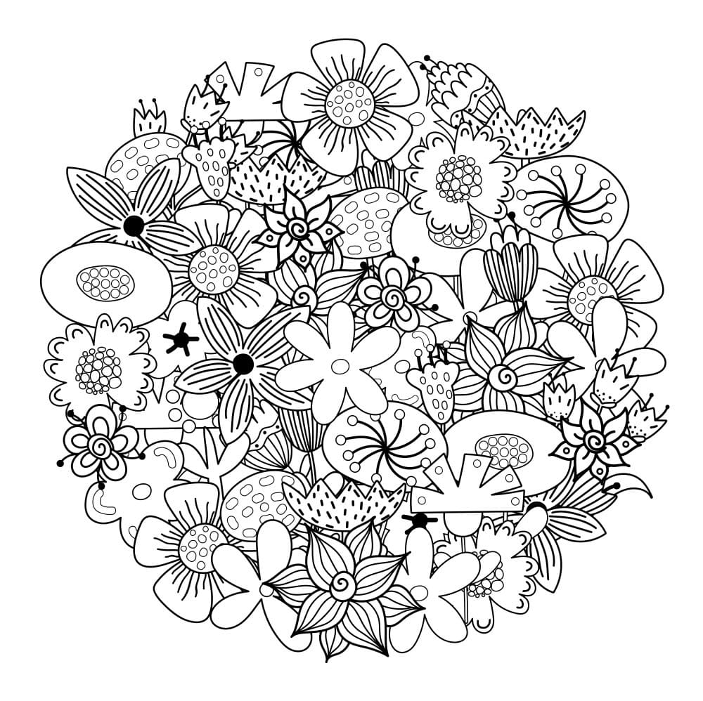 Superbes Fleurs pour Adultes coloring page