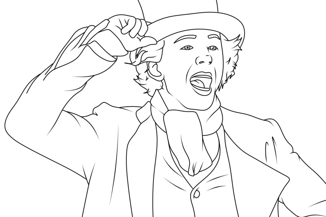 Timothée Chalamet Wonka coloring page