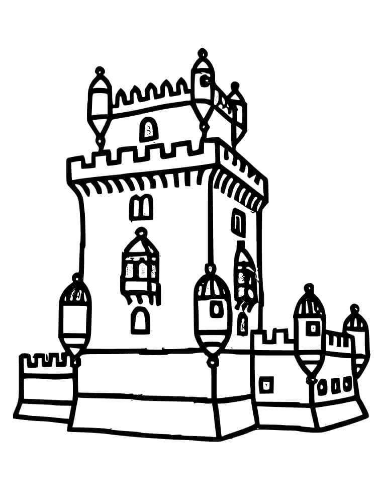 Tour de Belem au Portugal coloring page