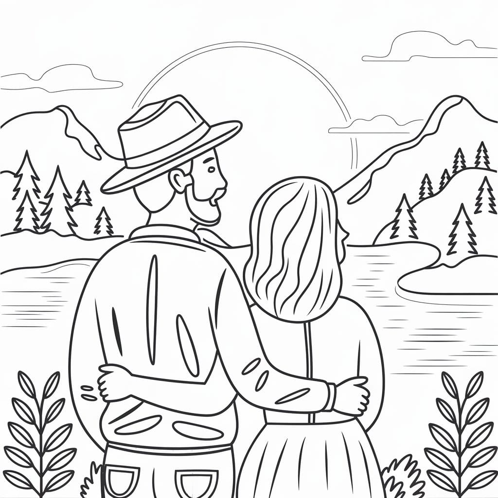 Très beau coucher de soleil coloring page