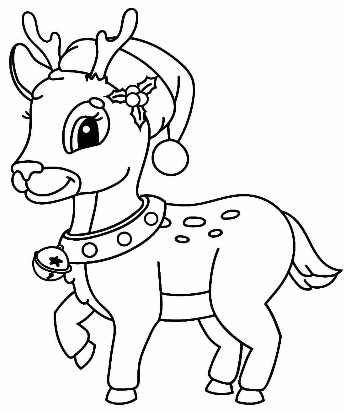 Un Joli Renne de Noël coloring page