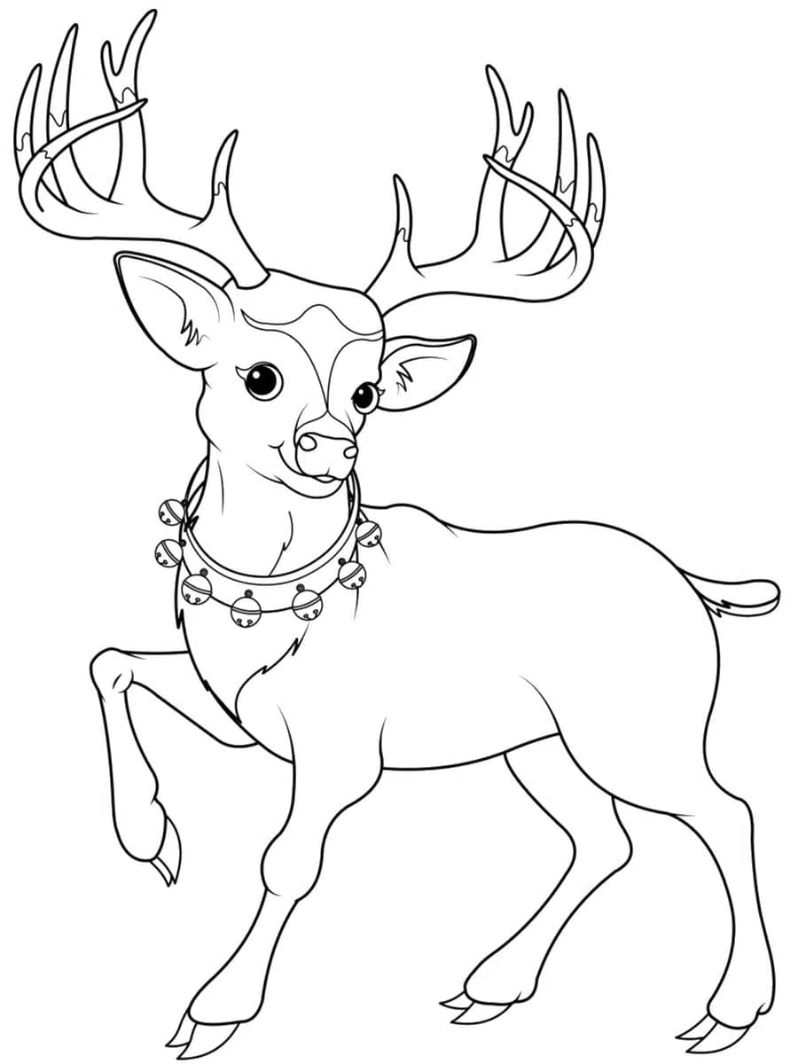 Un Renne de Noël Animé coloring page