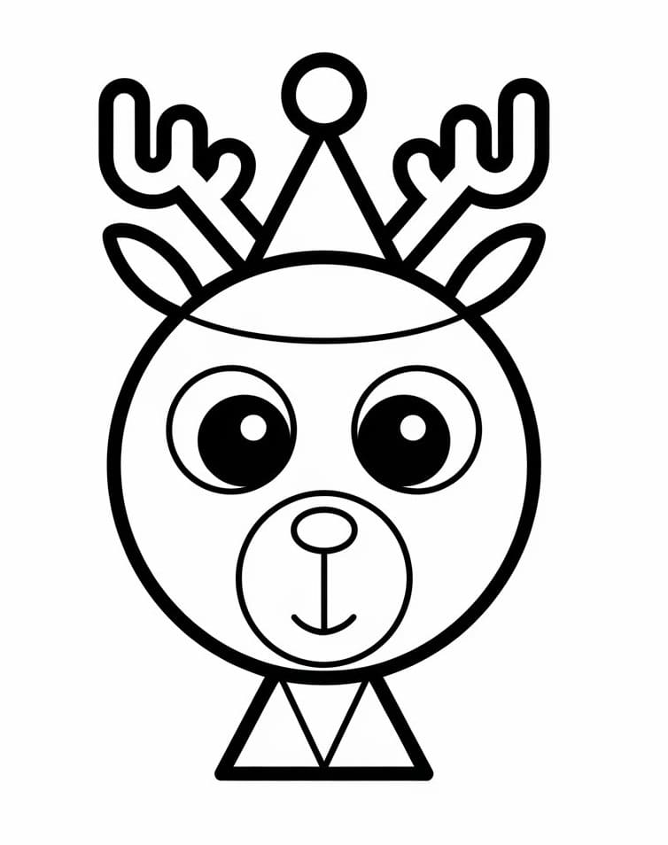 Coloriage Un Renne de Noël très Mignon