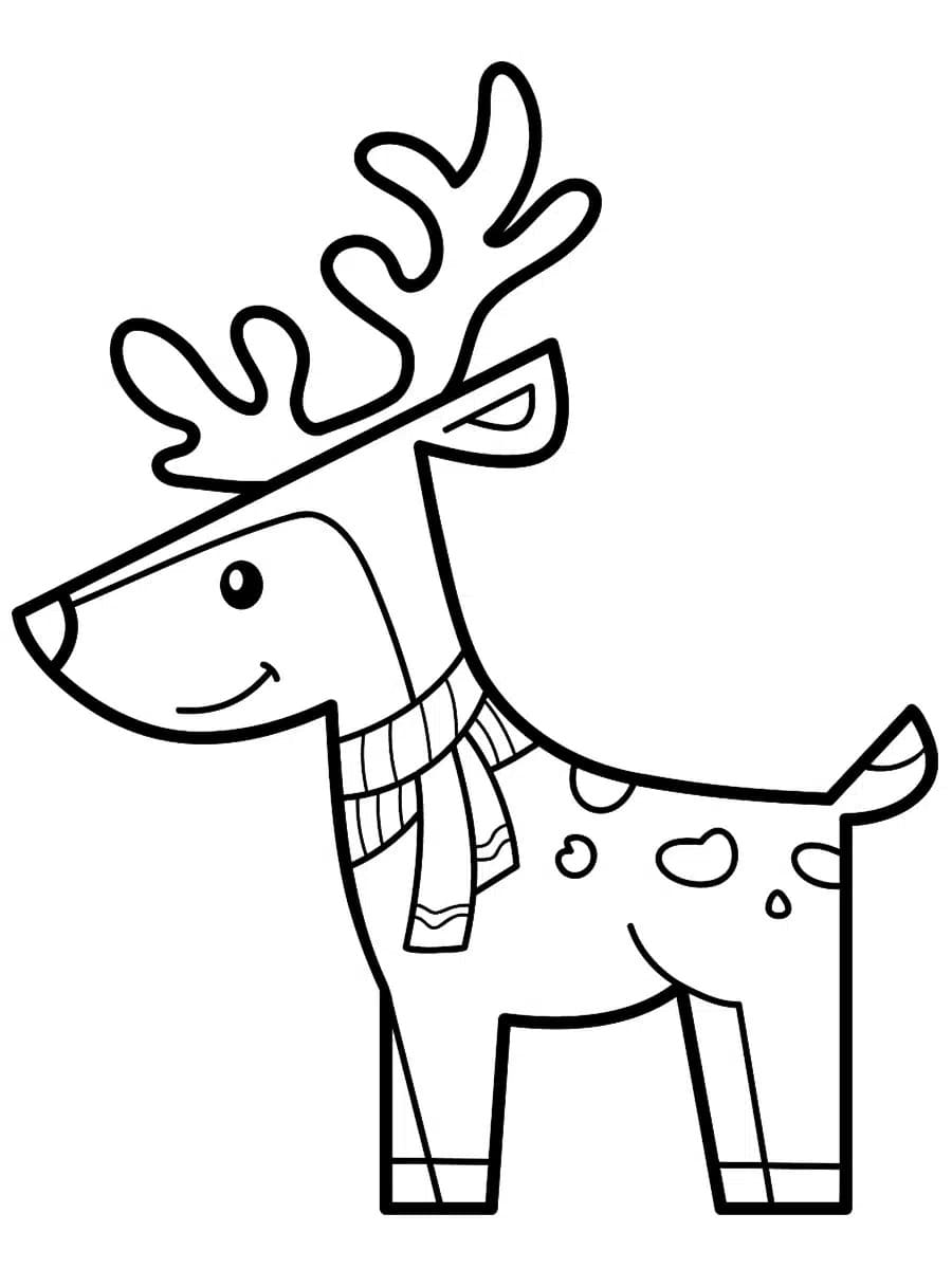 Un Très Joli Renne de Noël coloring page