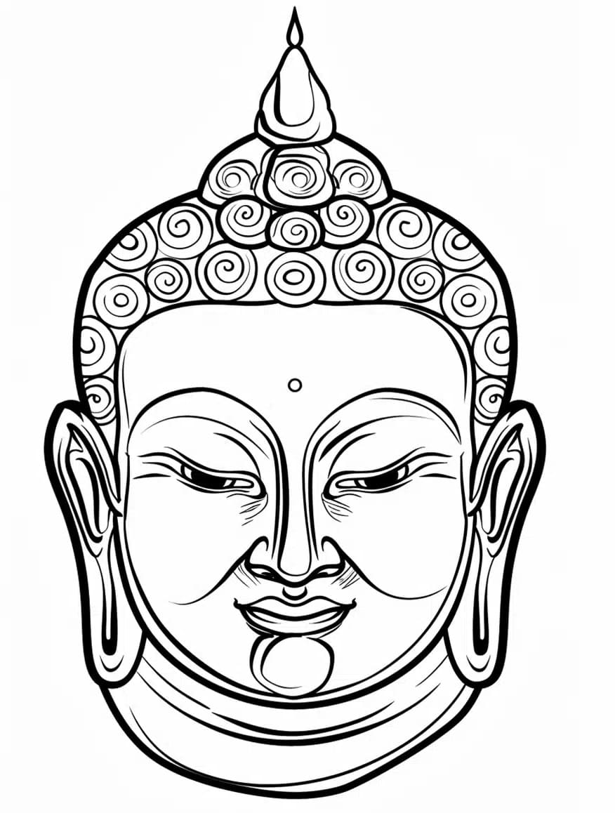 Coloriage Visage de Bouddha