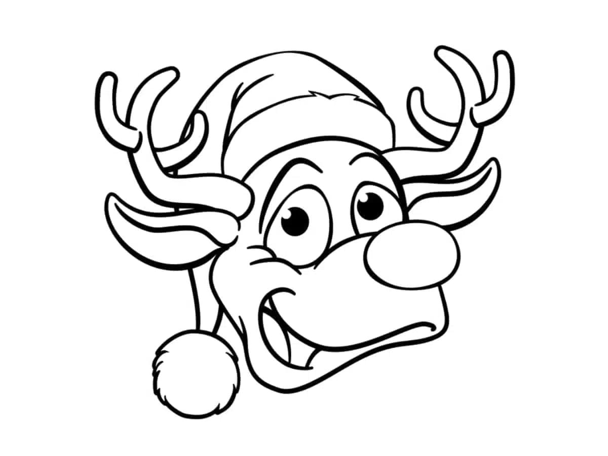 Visage de Renne de Noël coloring page