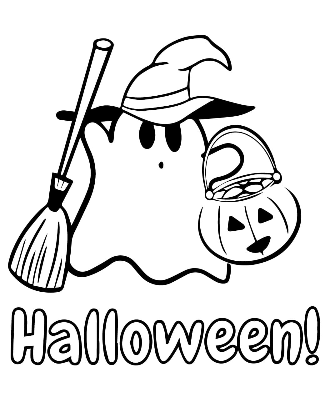 Adorable Fantôme Halloween coloring page