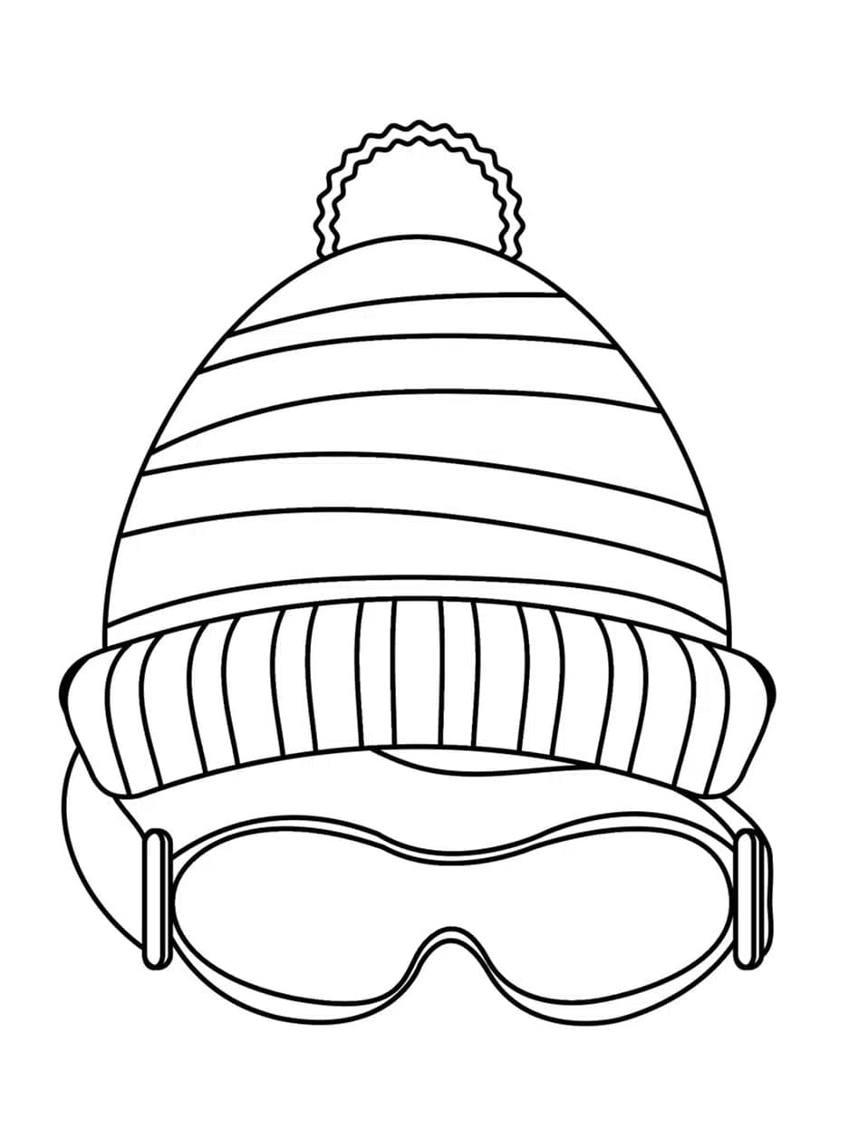 Bonnet avec lunettes coloring page