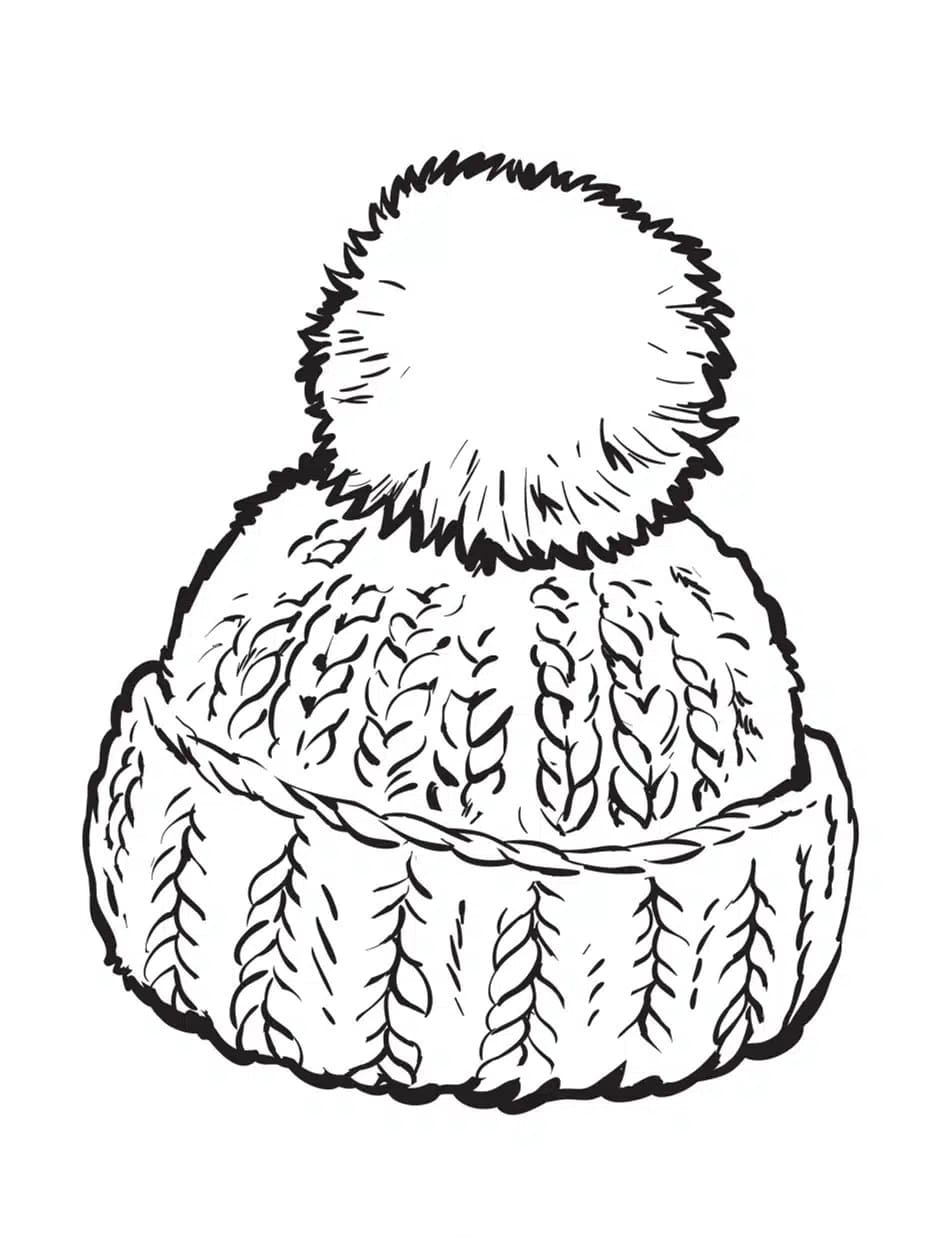 Coloriage Bonnet pour l'hiver