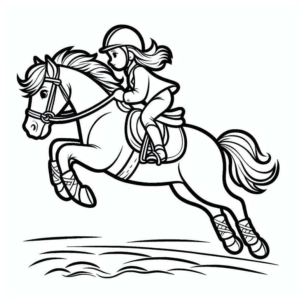 Cheval qui saute 1 coloring page