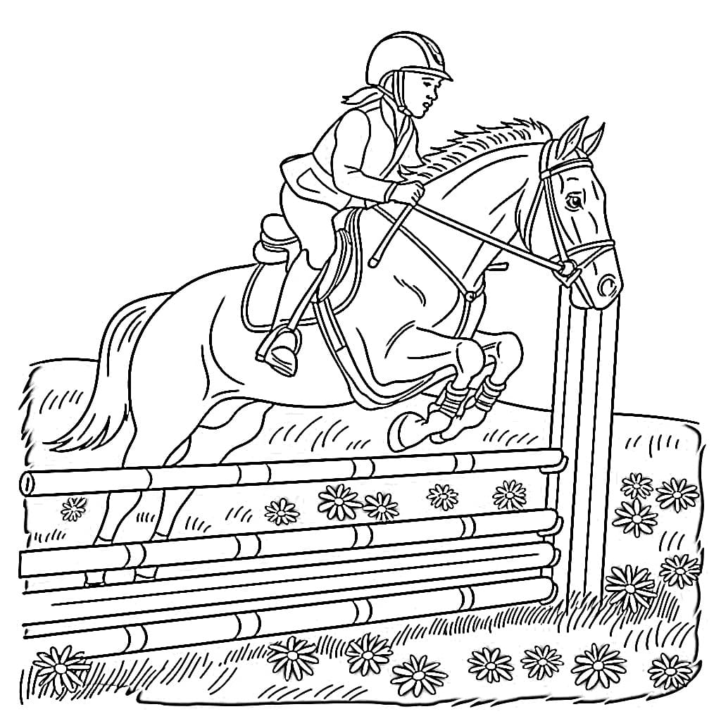 Cheval qui saute 11 coloring page