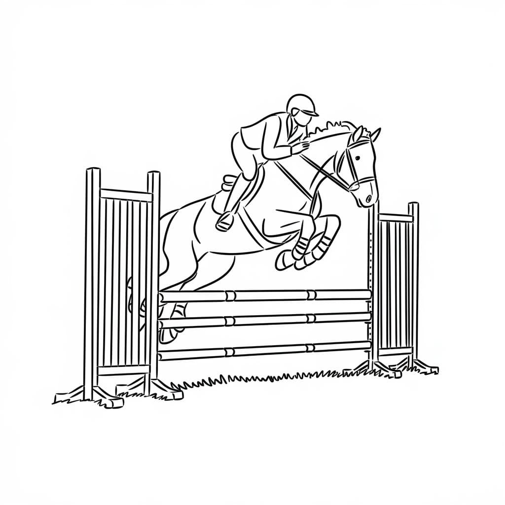 Cheval qui saute 12 coloring page