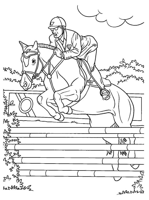 Coloriage Cheval qui saute 15