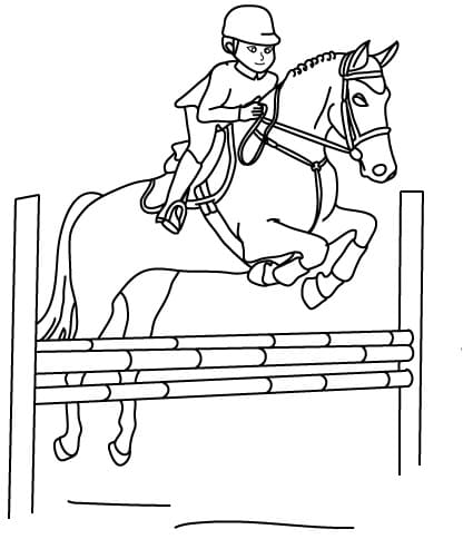 Cheval qui saute 16 coloring page