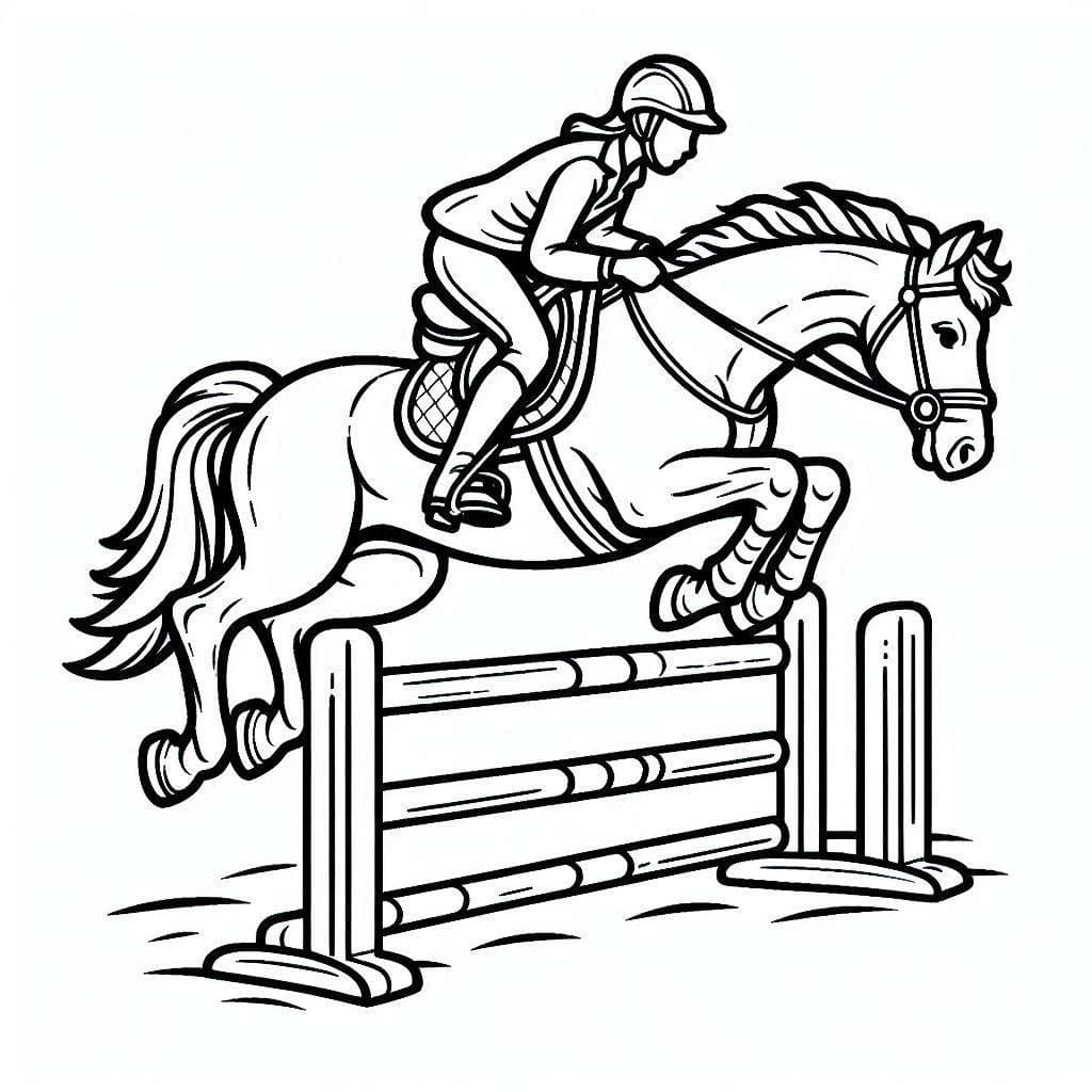 Cheval qui saute 7 coloring page