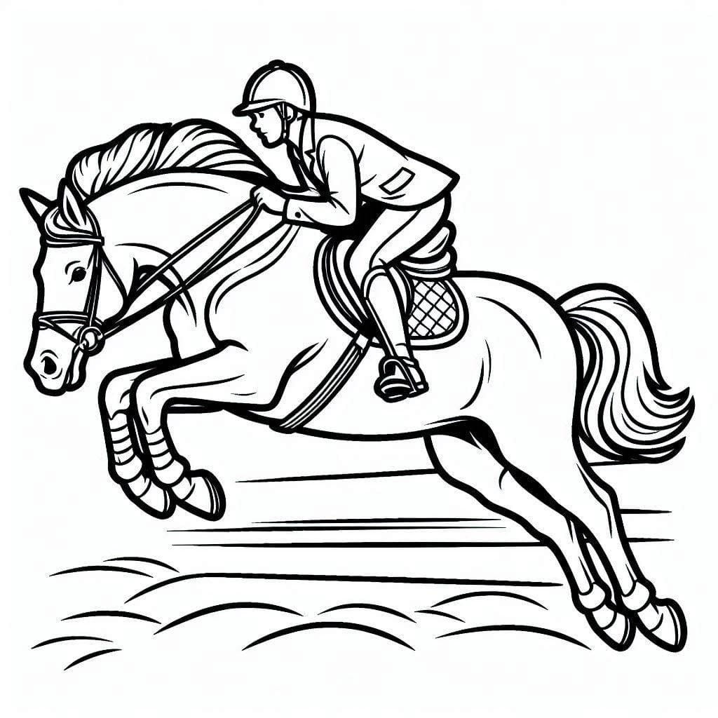 Cheval qui saute 8 coloring page