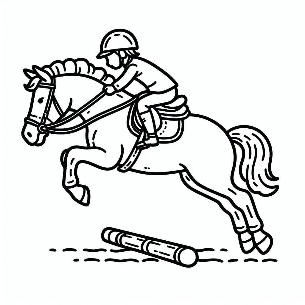 Cheval qui saute 9 coloring page