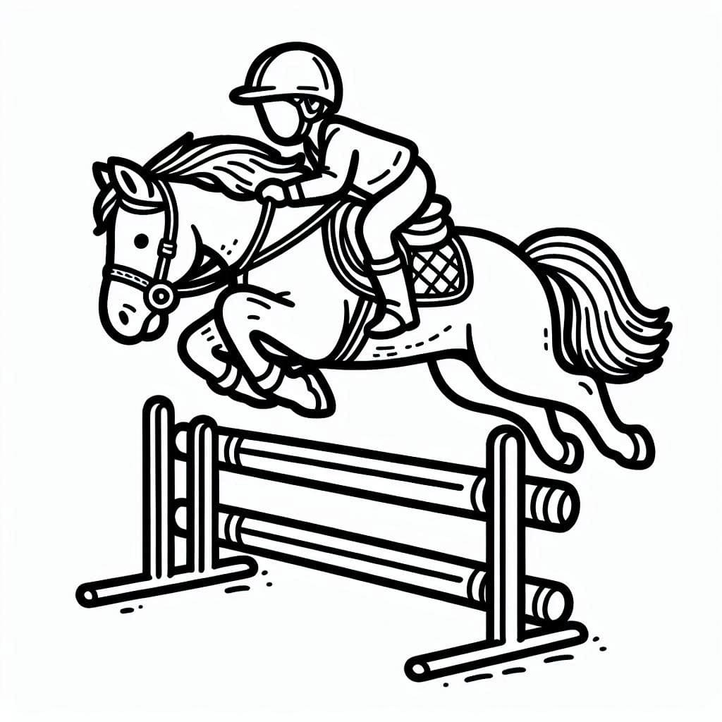 Dessin de cheval qui saute coloring page