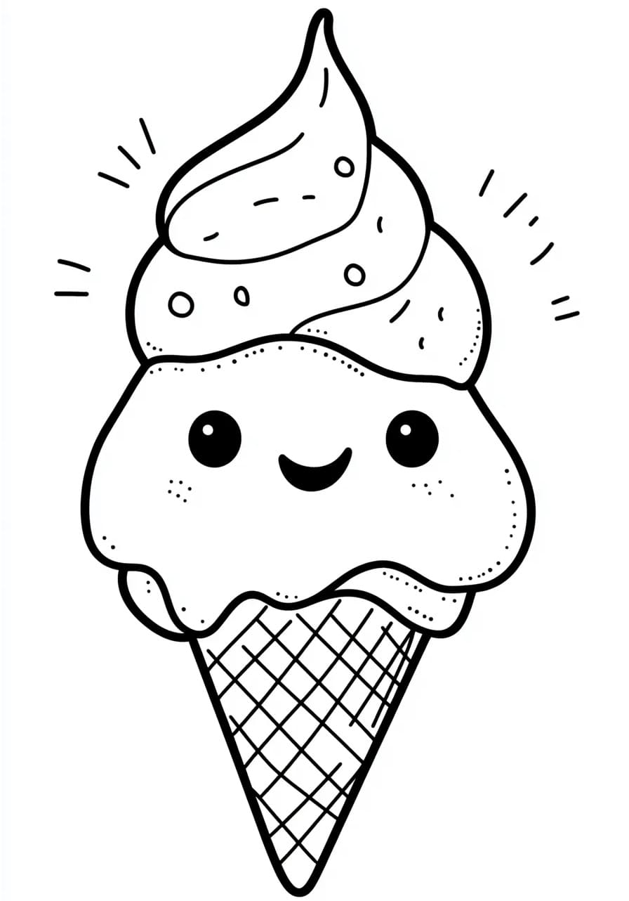 Dessin de Glace Kawaii coloring page