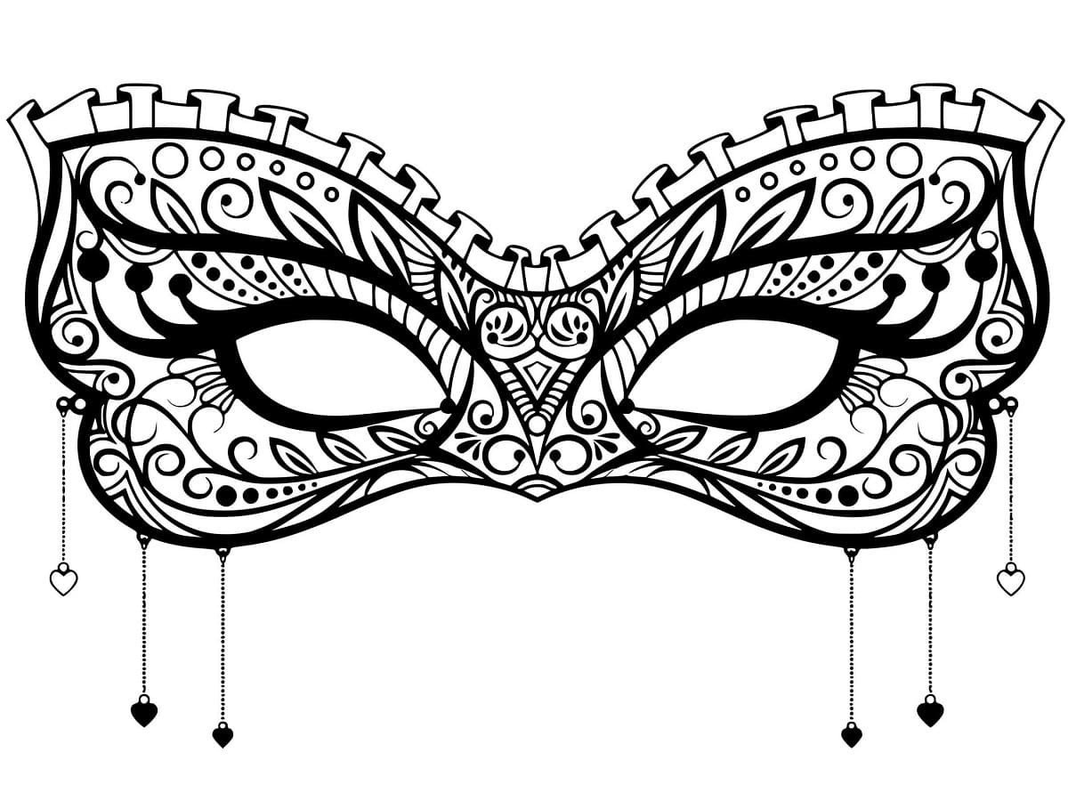 Coloriage Dessin de masque de carnaval gratuit