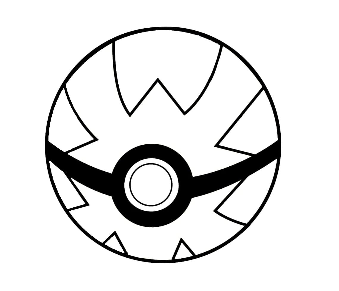 Coloriage Dessin de Pokéball Gratuit