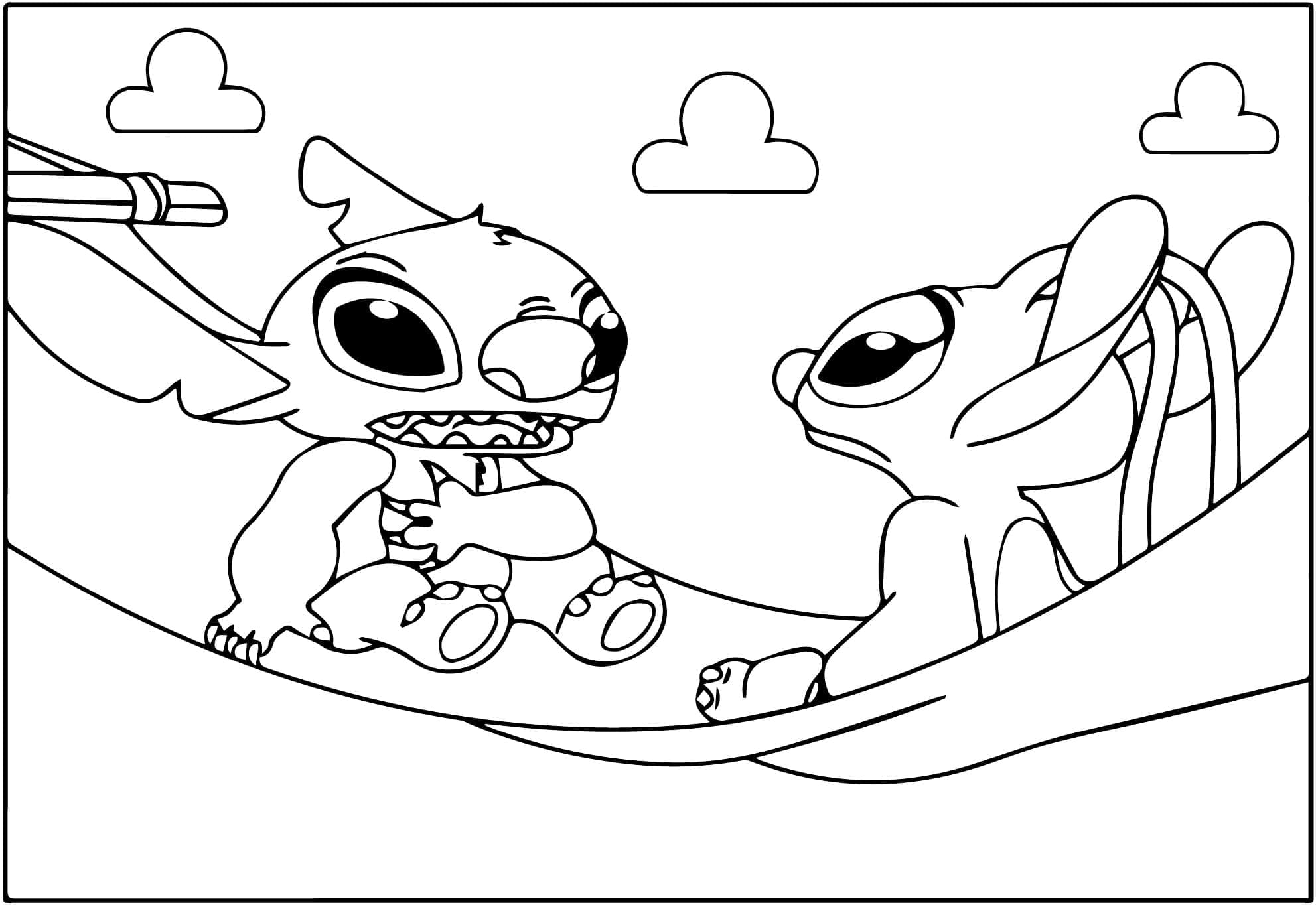 Dessin de Stitch et Angel Gratuit coloring page