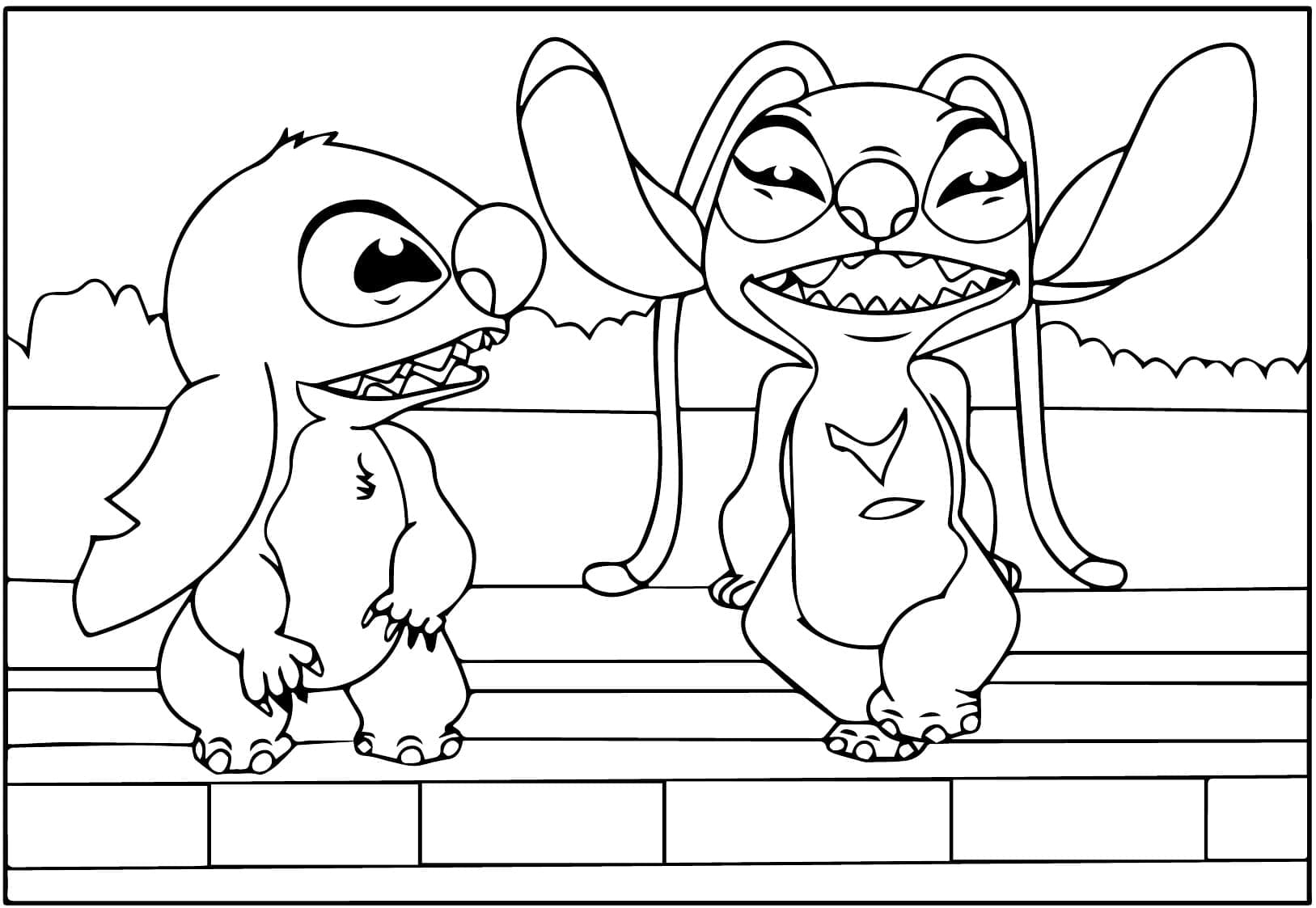 Dessin de Stitch et Angel coloring page