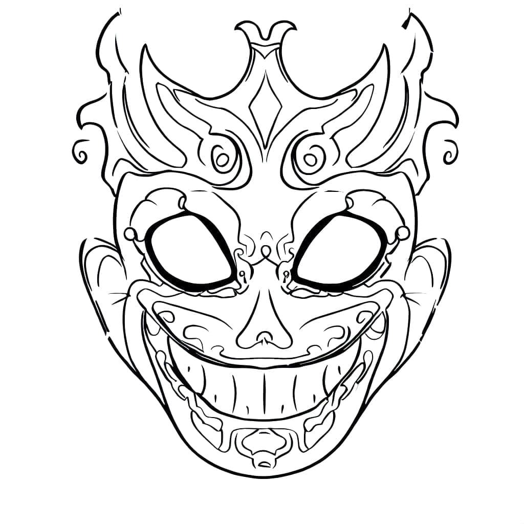 Coloriage Dessin gratuit de masque d'Halloween