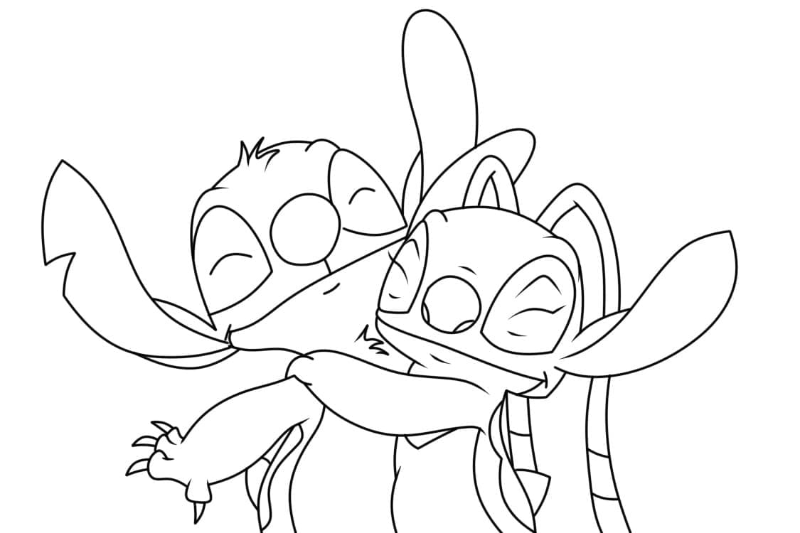 Coloriage Disney Stitch et Angel