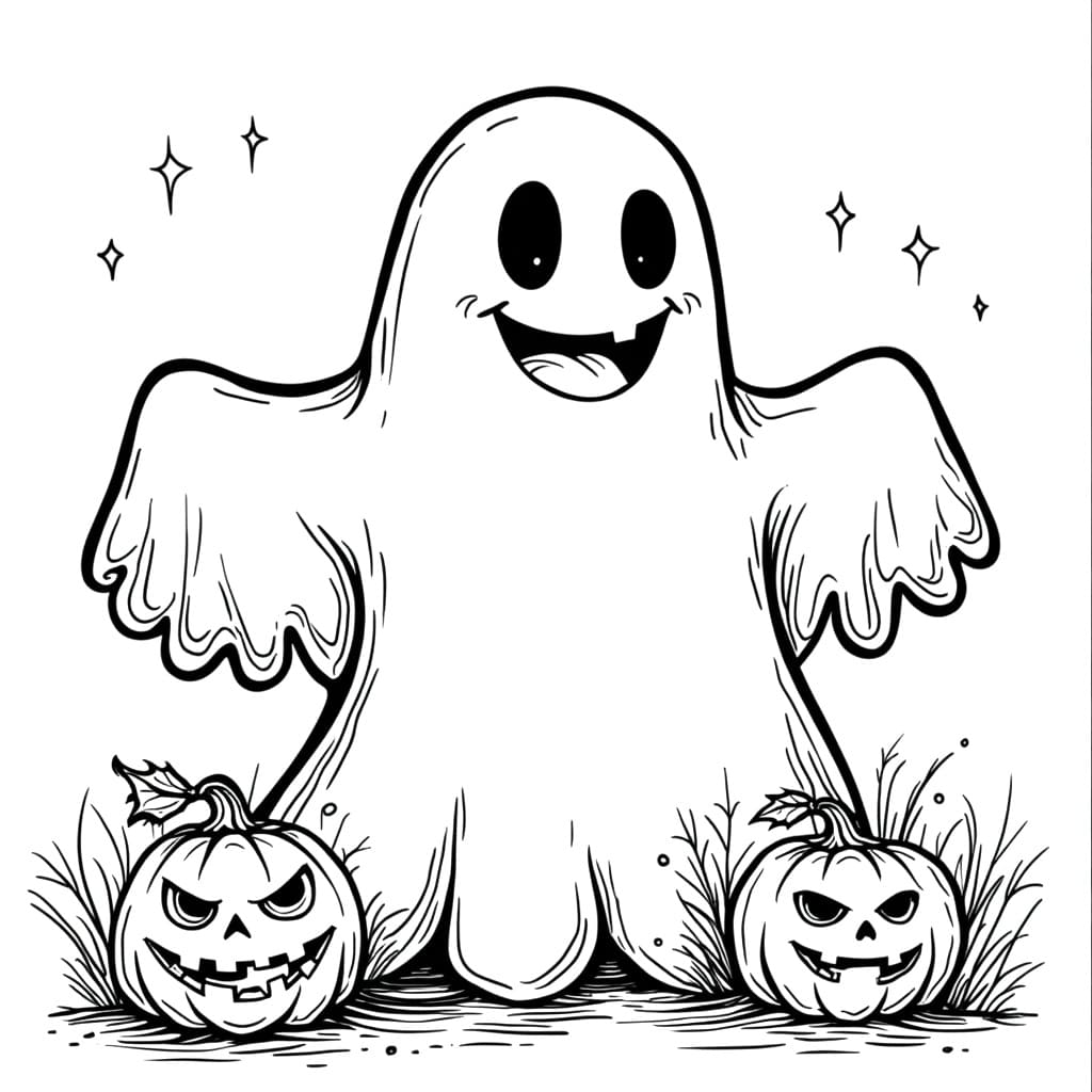 Fantôme Halloween 5 coloring page