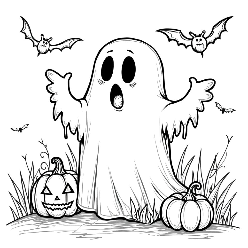 Fantôme Halloween Gratuit coloring page