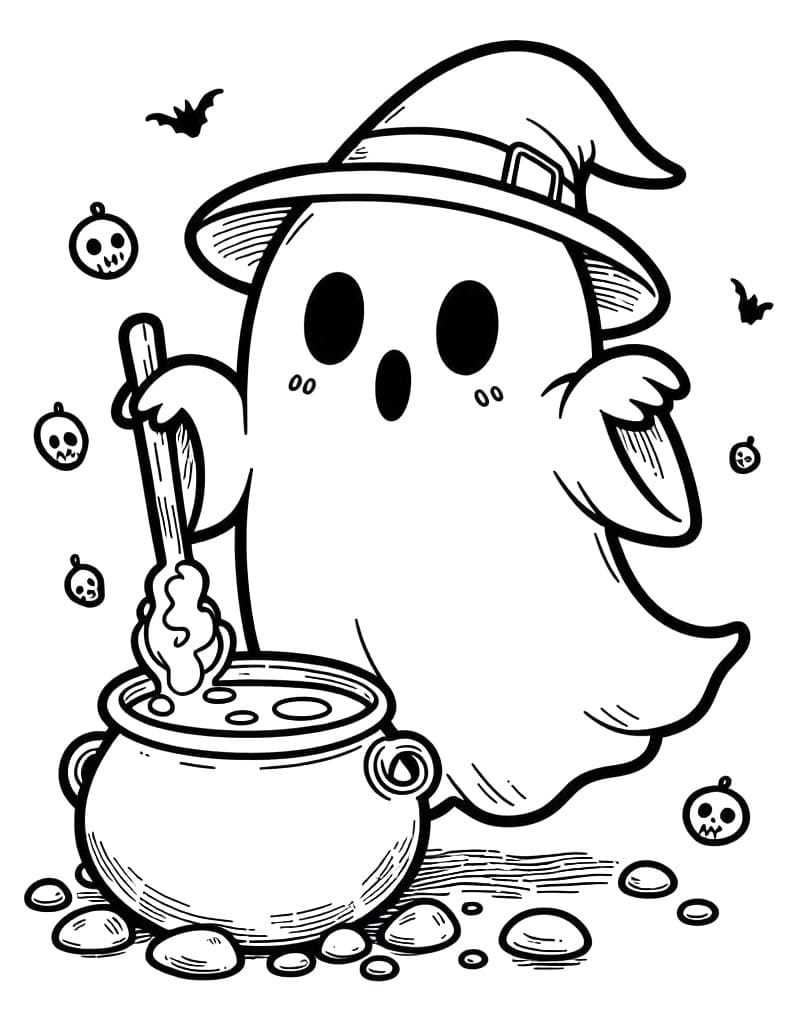 Fantôme Halloween Pour Enfants coloring page