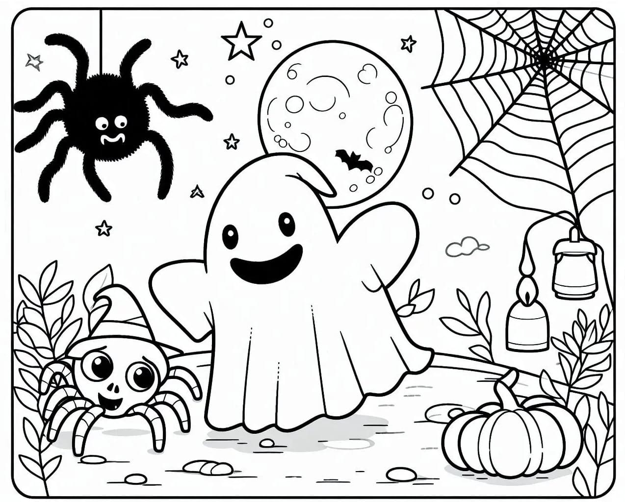 Coloriage Fantôme Halloween Pour les Enfants